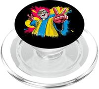 Plaque d'art Graphique rétro avec Inscription « Bald Man Double Peace » PopSockets PopGrip pour MagSafe