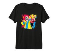 Plaque d'art Graphique rétro avec Inscription « Bald Man Double Peace » T-Shirt Haut de Gamme