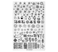 Plaque d'art moderne pour ongles avec motifs uniques en acier inoxydable pour motifs créatifs et décorations de fête