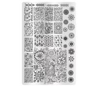 Plaque d'art moderne pour ongles avec nœuds de fleurs - Outil d'estampage pour améliorer votre style lors de fêtes ou d'événements quotidiens