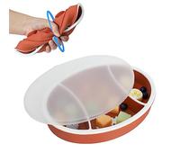 Plaque d'aspiration en silicone pour tout-petits - Assiette d'alimentation pour tout-petits, divisée en rugby, pour entraînement à l'auto-alimentation, plateau divisé en poignées pour