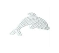 Plaque dauphin pour perles a repasser - taille midi - set loisir créatifs enfant et 1 carte tigre - pour hama