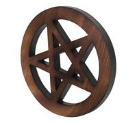 Plaque D'autel Rituelle Pentagramme en Bois pour Décoration Wicca Murale | Bois Massif Vintage, Point Focal pour Rituels de Sorcellerie, Support Décoratif pour Pierres, Runes et Collectionneurs