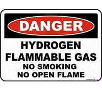 Plaque d'avertissement de panneau de rue en étain Art mural 8x12 pouces Hydrogène Gaz inflammable Interdiction de fumer pour la propriété Nouveau métal Aluminium Bureau Panneaux Panneau extérieur et