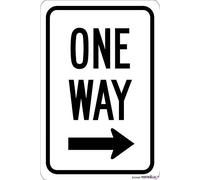 Plaque d'avertissement de rue en métal avec flèche vers la droite - Décoration murale - Panneau d'avertissement de sécurité pour extérieur et intérieur - 20,3 x 30,5 cm