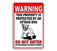 Plaque d'avertissement décorative murale avec soin Dog Property Protected by Attack Dog Do Not Enter Chic en métal antirouille panneau de bureau panneau extérieur