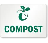 Plaque d'avertissement murale compost (avec symbole de composte), étiquettes en vinyle laminé, panneaux en métal pour cour, bureau, panneau de sécurité extérieur et intérieur 20,3 x 30,5 cm