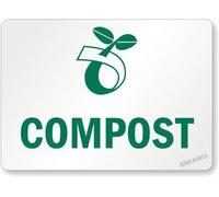 Plaque d'avertissement murale décorative avec symbole de compost (avec symbole de compost), étiquettes en vinyle laminé, panneau en métal, panneau de sécurité, panneau de sécurité extérieur et