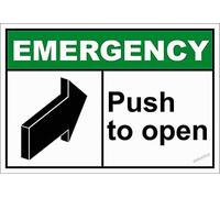 Plaque d'avertissement murale décorative d'urgence à ouverture par simple pression - Résistante aux intempéries et à la décoloration - Installation facile - Panneau en métal - 20 x 30 cm (8 x 12 pouc