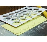 Plaque de 72 découpoirs ronds cannelés professionnel en ABS blanc à 45 mm de diamètre