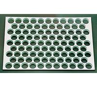 Plaque de 95 découpoirs à tartelettes unies professionnel à 38 mm de diamètre