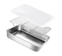 Plaque de barbecue en acier inoxydable avec couvercle Grille de four pour griller et conserver le réfrigérateur