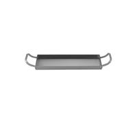 Plaque de barbecue rectangulaire à fond plat en acier inoxydable exquise et pratique pour un usage domestique - Petite taille argentée