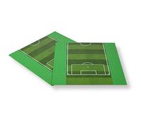 Plaque de Base Classique pour Blocs de Construction. Compatible avec Toutes Les Grandes Marques. 25 x 25 cm, 32 x 32 Points. 2 plaques de Terrain de Football.