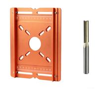 Plaque de base de rail de guidage en aluminium avec double clôture, pour un rainurage précis du bois, outil de garniture de 6 mm d'épaisseur, compatible avec les grandes et petites défonceuses, 21 x