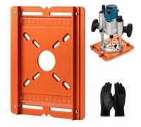 Plaque de base en aluminium pour rail de guidage, gabarit de rainurage pour travail du bois, double butée, échelle gravée, 6 mm, compatible défonceuse (Grooving Tool)