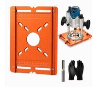 Plaque de base en aluminium pour rail de guidage, gabarit de rainurage pour travail du bois, double butée, échelle gravée, 6 mm, compatible défonceuse (Grooving Tool +3 edge)