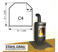 Cheminée Plaque Pare-étincelles Kaminplatte Acier Gris Four Lèche-frites - C4