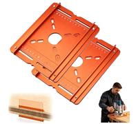 Plaque De Base pour Défonceuse De Rail De Guidage En Aluminium Pour Le Travail Du Bois, Outil De Rainurage À Double Clôture Avec Échelle Gravée, Compatible Avec Les Machines De Coupe 2PCS