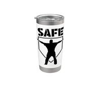 Plaque de baseball Safe at Home - Bouclier d'appel d'arbitre Gobelet isotherme en acier inoxydable double paroi