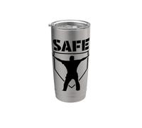 Plaque de baseball Safe at Home - Bouclier d'appel d'arbitre Gobelet isotherme en acier inoxydable double paroi