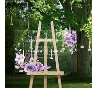 Plaque de bienvenue personnalisée en acrylique - Panneau de réception de mariage pour entrée, jardin, salle de banquet, porche (panneau de bienvenue de mariage en acrylique - 5)