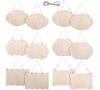 Plaque de Bois Inachevée à Suspendre, Panneau Décoratif DIY | Surface Lisse Vintage, Deux Trous pour Accrochage, Usage Maison et Loisirs Créatifs, Teinte Khaki