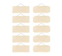 Plaque de Bois Vierge 10 Pièces à Suspendre pour Décoration DIY | Bois Poncé Lisse, Surface Prête à Peindre, Corde Incluse, pour Enseignes Boutique, Arbres et Fêtes