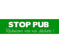 plaque de boite aux lettres stop pub reduisons vite nos dechets verte