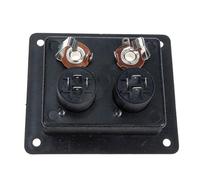 Plaque de Bornes pour Haut-parleur ABS Noire, Connexions à Vis, 2 Voies | Format Carré Encastrable, Contacts à Ressort, Prise en Charge du Bi-amplification, pour Caisson Home Cinéma ou Studio