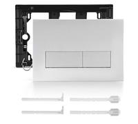 Plaque de bouton WC, compatible avec les réservoirs Geberit Sigma & UP série en argent, plaque de rechange compatible pour chasse d'eau à 2 quantités pour Sigma 01/20/21/30/40/50, UP300/UP320 avec