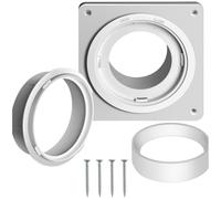 Plaque de bride murale en PVC de 10,2 cm avec joint d'étanchéité en silicone pour anneau et vis de verrouillage pour connexion de tuyau d'aération de sèche-linge, raccord de conduit hermétique (A)