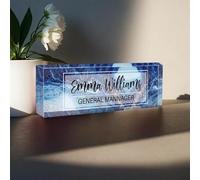 Plaque de bureau acrylique personnalisée - Cadeau d'entreprise élégant avec gravure - Décoration de bureau moderne