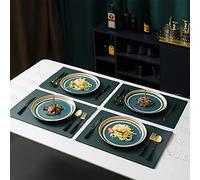 Plaque de céramique, Ensemble de 16 assiettes et bols en porcelaine for 4 personnes, comprenant des assiettes, des bols et des sets de table de 25 et 20 cm.