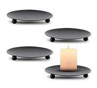Plaque de Chandelier 4Pcs Plaque de Bougie Noir Plaque de Bougie Vintage en Fer pour Décoration Mariage Dîner Aux Chandelles Priez Cônes d'Encens