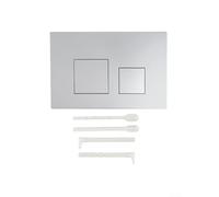 Plaque de chasse d'eau double pour Geberit Sigma01 Sigma10 Sigma20 Sigma21 Sigma30 Sigma50 Sigma60, boutons chromés, matériau plastique, taille 164 x 246 x 12 mm, finition argentée pour salle de bain