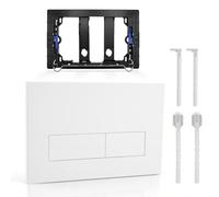 Plaque de Chasse d'Eau Ge-berit, Compatible avec Cuvettes Sig-ma 01 20 21 30 40 50 UP300 UP320, Incluant Mécanisme de Chasse & Cadre de Montage, Plaque de Remplacement pour WC, Blanc Matière ABS