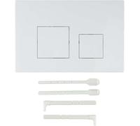 Plaque de chasse d'eau pour Geberit Sigma01 Sigma20 Sigma21 Sigma30 Sigma50 UP300, bouton de chasse d'eau en plastique, finition chromée, compatible avec les systèmes de WC (Blanc)