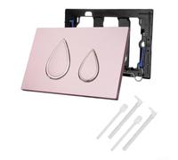 Plaque de chasse encastrée pour la série Geberit - Kit de remplacement en plastique avec double bouton de chasse d'eau avec design moderne 25 x 17 cm (rose)