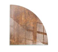 Plaque de Cheminée 1/4 100x100 cm Plaque de Protection Contre Les Étincelles pour Poêle Résistant à la ChaleurRond Protecteur de Sol Imprimé Élégant - Texture Rouille sur métal