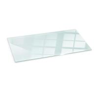 Plaque de Cheminée 125x50 cm Résistant à la Chaleur Contre Les Étincelles Plaque de Protection Rectangular Base de Foyer Élégant Protecteur de Sol Transparent