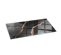 Plaque de Cheminée 125x50 Rectangular Base de Foyer Imprimé Résistant à la Chaleur Élégant Protecteur de Sol Contre Les Étincelles Plaque de Protection - Marbre élégant veiné
