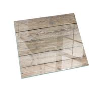 Plaque de Cheminée 60x60 cm Résistant à la ChaleurImprimé Élégant Plaque de Protection Contre Les Étincelles Protecteur de Sol pour Poêle Carrée - Texture des Planches de Bois