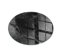 Plaque de Cheminée ⌀ 70 cm Verre Revêtement de Sol Bords Polis Rond Plaque de Sécurité sous la Cheminée Installation Facile Protection Thermique - Modèle de marbre élégant