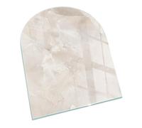 Plaque de Cheminée 80x70 cm Imprimé Élégant Arc pour Poêle Protecteur de Sol Résistant à la Chaleur Plaque de Protection Contre Les Étincelles - Modèle de marbre Naturel