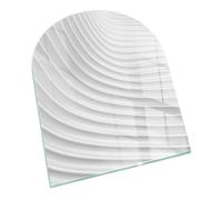 Plaque de Cheminée 80x70 cm Moderne Revêtement de Sol sous la Cheminée Installation Facile Bords Polis Protection Thermique Coins Arrondis Verre Plaque de Sécurité - des Vagues de Lignes délicates