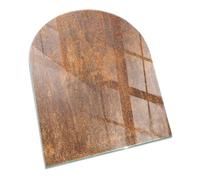 Plaque de Cheminée 80x70 cm Plaque de Protection Contre Les Étincelles pour Poêle Résistant à la Chaleur Arc Protecteur de Sol Imprimé Élégant - Texture Rouille sur métal