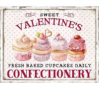 Plaque de chocolat chaud pour la Saint-Valentin - Hot Chocolate Bar - Hot Cocoa - Plaque en métal shabby chic 20,3 x 30,5 cm