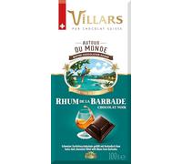 Plaque de chocolat Villars Noir Whisky d'Écosse 100g (Noir Rhume de la Barbade)