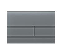 TECEsquare II WC - plaque d'actionnement 9240826 technologie double flux, verre gris signal satiné